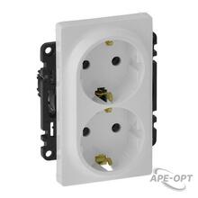 Изображения товара Valena LIFE DIY Белый Розетка 2-ая с/з, безвинт.зажим | 753127 | Legrand