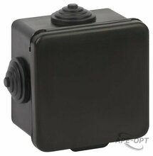 Изображения товара Коробка распаячная ЭРА KOR-65-65-50-4g-B-10S ОУ черная 65х65х50мм с гермовводами 4 входа IP54 10шт | Б0072518 | ЭРА