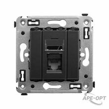 Изображения товара Компьютерная розетка RJ-45 в стену, кат.5e одинарная, "Avanti", "Черный матовый" | 4412463 | DKC