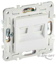 Изображения товара SKANDY Розетка компьютерная двойная RJ45 кат.5E SK-K03W арктический белый | SK-K20-1-K01 | IEK