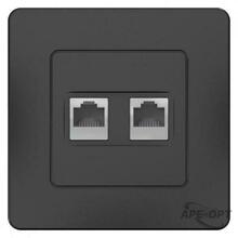 Изображения товара Blanca Антрацит С/У Розетка 2-ая КОМП/ТЛФ, RJ45+RJ11 | BLNIS045116 | SE