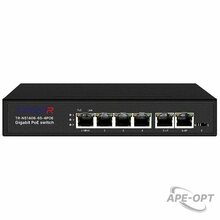 Изображения товара TR-NS1406-65-4POE - Неуправляемый коммутатор TRASSIR с 4 PoE портами (10/100/1000 Мбит/с (Base-T)), 2 Uplink (10/100/1000 Мбит/с (Base-T)), стандарты PoE EEE802.3af, EEE802.3at, EEE802.3bt, максимальная мощность на порт 60Вт, общая - 65 Вт