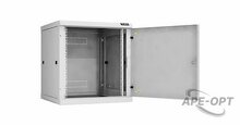 Изображения товара TWC-126060-R-M-GY - Настенный разборный шкаф TLK 19", 12U, металлическая дверь, Ш600хВ636хГ600мм, 2 пары монтажных направляющих, серый