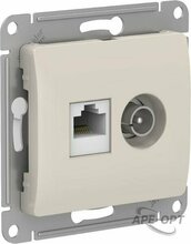 Изображения товара Glossa Молочный Розетка 2-ая TV + компьютерная RJ45, кат