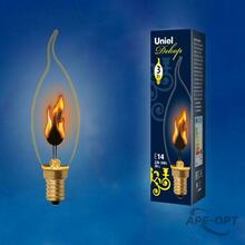 Изображения товара Лампа накаливания ЛОН IL-N-CW35-3/RED-FLAME/E14/CL эффект пламени | UL-00002982 | Uniel