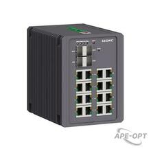 Изображения товара Промышленный управляемый коммутатор, 4×100Base-FX, 1000Base-X SFP слота: 16×10/100/1000Base-T(X) портов RJ45, конс