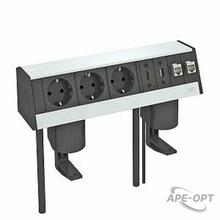 Изображения товара Настольный бокс укомплектованный DB (3 розетки 220В, 1 HDMI, 1 зарядка USB 3.0, 2 RJ45 категория 6) | 6116961 | OBO Bettermann