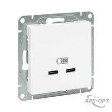 Изображения товара Механизм розетки USB-C - 2шт, белый Эпика EKF | UP1-SOW-2USBC | EKF