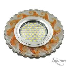 Изображения товара Светильник декор.встр Luciole DLS-L139 GU5.3 GLASSY/TEA GU5.3 доп.LED подсветка 3Вт, стекл,зерк./прозр.+светло-коричневый