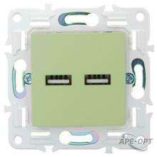 Изображения товара SKANDY Розетка USB A+A 3,1А SK-R15M мятный | SK-U21-D31-K06 | IEK