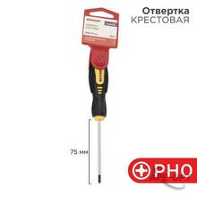 Изображения товара Отвертка крестовая PH 0х75 мм, двухкомпонентная рукоятка | 12-4726 | REXANT