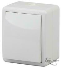 Изображения товара Выключатель IP54, 10АХ-250В, ОУ, 11А-1401-01 Эра Эксперт, Al+Cu, Белый | Б0038816 | ЭРА
