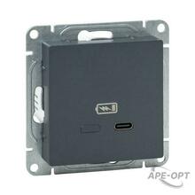 Изображения товара Механизм розетки USB-С, быстрая, графит Эпика |UP1-SOG-USBCF| EKF