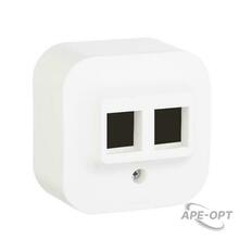 Изображения товара Quteo Белый Адаптер для 1 или 2 розеток RJ45 Keystone | 782226 | Legrand