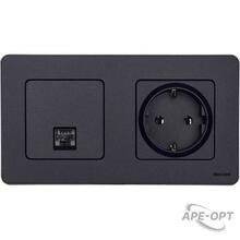 Изображения товара Inspiria Антрацит Розетка компьютерная RJ45 С/У категория 5e UTP | 673828 | Legrand