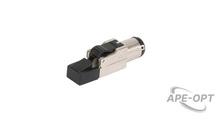 Изображения товара NMC-RJ88SA2-SB-MT - Полевой коннектор RJ45/8P8C NIKOMAX серии Premium, Кат.6a (Класс Ea), 500МГц, покрытие 50мкд, универсальные ножи, T568B, самозажимной, компактный, полный экран, металлик