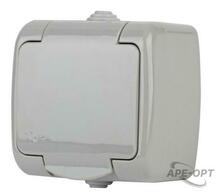 Изображения товара 5-201-03 Розетка 2P+E Schuko, 16А-250В, IP54, ОУ, Atlantic, серый | Б0050945 | Intro