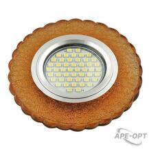 Изображения товара Светильник декор.встр Luciole DLS-L140 GU5.3 GLASSY/GOLD GU5.3 доп.LED подсветка 3Вт, стекл,зерк./светло-желтый