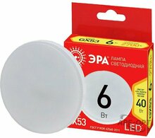 Изображения товара Лампа светодиодная RED LINE ECO LED GX-6W-827-GX53 GX53 6Вт таблетка теплый белый свет | Б0036539 | ЭРА