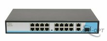 Изображения товара GL-SW-F005-16P - Коммутатор GIGALINK, неуправляемый, 16 PoE (802.3af) порта 10/100Мбит/с до 250 метров cat.6, 2 * 10/100/1000BaseT + 1 SFP 1000Мбит/с, 300Вт