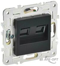 Изображения товара SKANDY Розетка компьютерная двойная RJ45 кат.5E SK-K03Bl черный | SK-K20-1-K02 | IEK