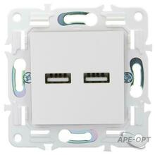 Изображения товара SKANDY Розетка USB A+A 3,1А SK-R15W арктический белый | SK-U21-D31-K01 | IEK