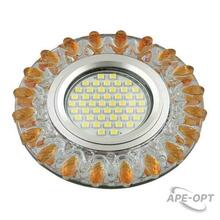 Изображения товара Светильник декор.встр Luciole DLS-L148 GU5.3 GLASSY/GOLD GU5.3 доп.LED подсветка 3Вт, стекл,зерк./прозр.+светло-желтый