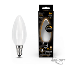 Изображения товара Лампа светодиодная Filament Свеча 9W 590lm 3000К Е14 milky диммируемая LED 1/10/50 | 103201109-D | Gauss