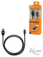 Изображения товара Дата-кабель, ДК 9, USB - Lightning, 1 м, тканевая оплетка, черный, | SQ1810-0309 | TDM