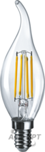 Изображения товара Лампа светодиодная LED 4Вт Е14 230В 2700К NLL-F-FC35-4-230-2.7K-E14 свеча на ветру прозрачная | 71308 | Navigator