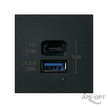 Изображения товара Simon Connect Зарядное устройство USB A+C 65W, 230В~, графит, K45, Connect | K126H-14 | Simon