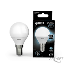 Изображения товара Лампа светодиодная LED 9.5Вт E14 220В 4100К Globe | 105101210 | Gauss