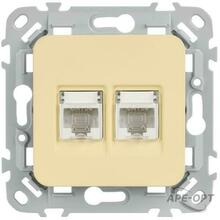 Изображения товара FLITE Розетка 2-ая компьютерная RJ45 кат.5Е UTP РК5е-2-0-ФлН навахо | FI-K22-1-K87 | IEK