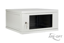 Изображения товара R-066WW - 19” шкаф для оборудования, 6U х 600 мм, полезная глубина 535 мм, с настенным креплением (без ножек/роликов)