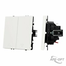 Изображения товара ARL NOBE Выключатель управления шторами 2 кл софт-тач белый кварц SWT-MKR2-SFPL-WH (250V, 10A) | 054241(1) | Arlight
