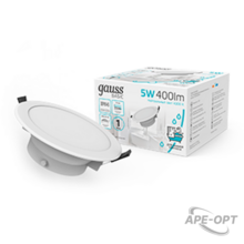 Изображения товара Светильник Basic Downlight круг 5W 400lm 4000K 185-250V IP54 90*44 белый LED 1/40 | 9033420205 | Gauss