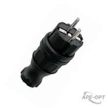 Изображения товара Вилка прямая каучуковая 230В, 2P+PE, 16A, IP44 Basic | RPS-011-16-230-44 | EKF