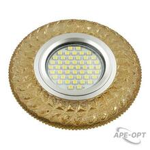 Изображения товара Светильник декор.встр Luciole DLS-L144 GU5.3 GLASSY/GOLD GU5.3 доп.LED подсветка 3Вт, стекл,зерк./светло-желтый