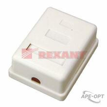Изображения товара Розетка компьютерная 1-порт RJ-45(8P8C), категория 5е, экранированная, внешняя | 03-0122 | REXANT