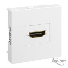 Изображения товара Розетка HDMI, 2 модуля, 1 гнездо, без индикатора, белая |E2MR-21HDMI-10|EKF