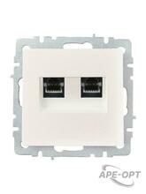Изображения товара BRITE Розетка компьютерная 2-ая RJ45 кат.6 РК11-2-БрЖ жемчуг | BR-K20-2-K36 | IEK