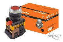 Изображения товара Кнопка ABLFS-22 красный d22мм неон/230В 1з+1р | SQ0704-0008 | TDM