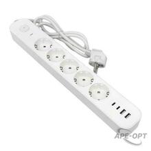 Изображения товара Удлинитель LUX 5 гнезд 2USB 2,4А+2type-C 5 метров 1,5мм2 | UBA-LUX-505-TC | EKF