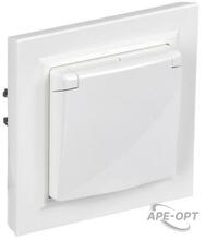 Изображения товара BRITE Розетка с крышкой 16А IP44 РСбш10-3-44-БрБ белый в сборе | BR-R16-16-44-K01-F-PRO | IEK