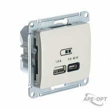 Изображения товара Glossa Молочный USB Розетка A + тип-C 45W высокоскор.заряд