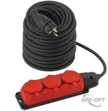 Изображения товара Удлинитель силовой UK-3e-3x1,5-50m-IP44(KG) с заземлением 3 розетки каучук 50м КГ 3х1,5мм2 IP44 | Б0057584 | ЭРА