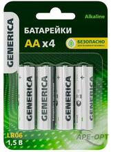 Изображения товара Батарейка щелочная Alkaline LR06/AA (4шт/блистер) | ABT-LR06-ST-L04-G | GENERICA