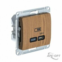 Изображения товара Glossa Дерево Дуб USB Розетка тип-C 65W высокоскор.заряд