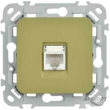 Изображения товара FLITE Розетка компьютерная RJ45 кат.5Е UTP РК5е-1-0-ФлО оливковый | FI-K12-1-K26 | IEK