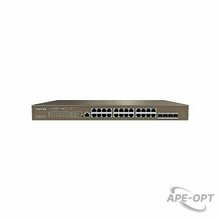 Изображения товара Tenda TEG5328P-24-410W - Коммутатор PoE управляемый Layer-3, 24 порта PoE 10/100/1000 Мбит/с Base-T Ethernet + 4 порта Base-X SFP 1000 Мбит/с и 1 Консольный порт